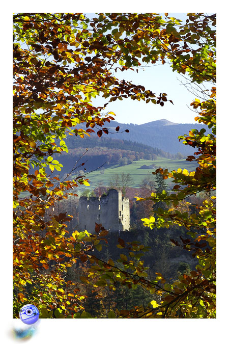 Le chteau d'Illens dans son crin de verdure sous la Berra ... (C) Mair Photographie